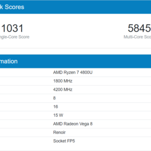 Điểm hiệu năng AMD Ryzen 7 5800U rò rỉ, mạnh hơn thế hệ cũ đến 38%